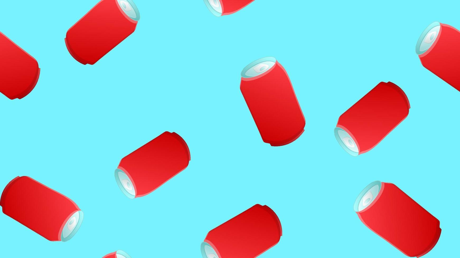 tenn flaskor på en blå bakgrund, vektor illustration, mönster. flaska för drycker och lemonader. behållare för soda röd. sömlös mönster, illustration kreativ och Färg, tapet
