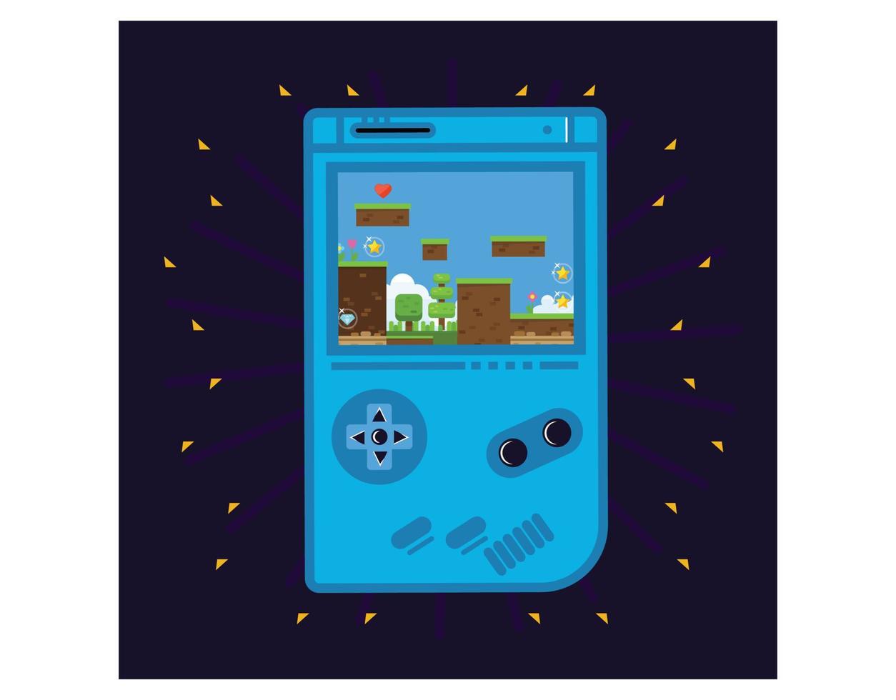 Nintendo Game Boy trösta vektor illustration. gaming maskot logotyp. karaktär. gammal retro spel. platt tecknad serie stil lämplig för webb landning sidor, banderoller, flygblad, klistermärken, kort, bakgrunder