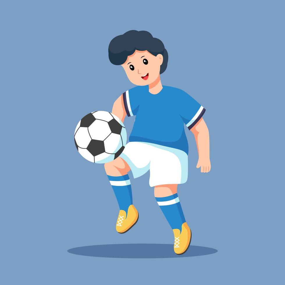 junge fußballspieler charakter design illustration vektor