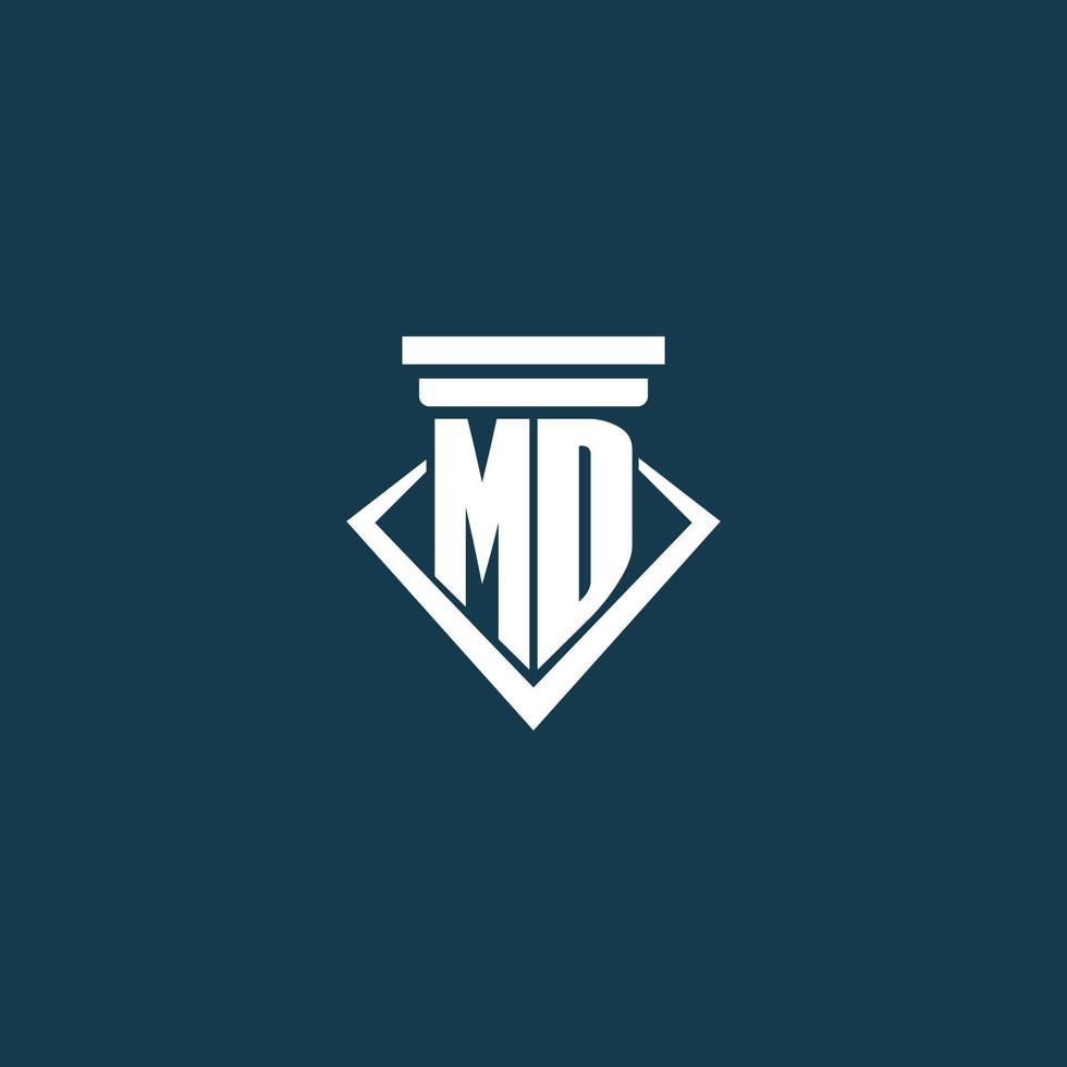 md första monogram logotyp för lag fast, advokat eller förespråkare med pelare ikon design vektor