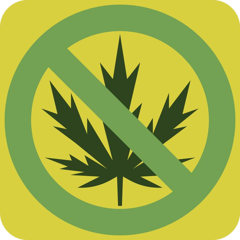 illegales Cannabis-Schild, Illustration, Vektor auf weißem Hintergrund.