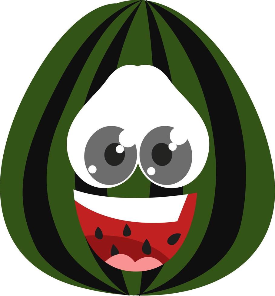 grön vattenmelon , illustration, vektor på vit bakgrund