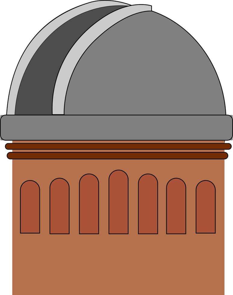 Observatorium, Illustration, Vektor auf weißem Hintergrund.
