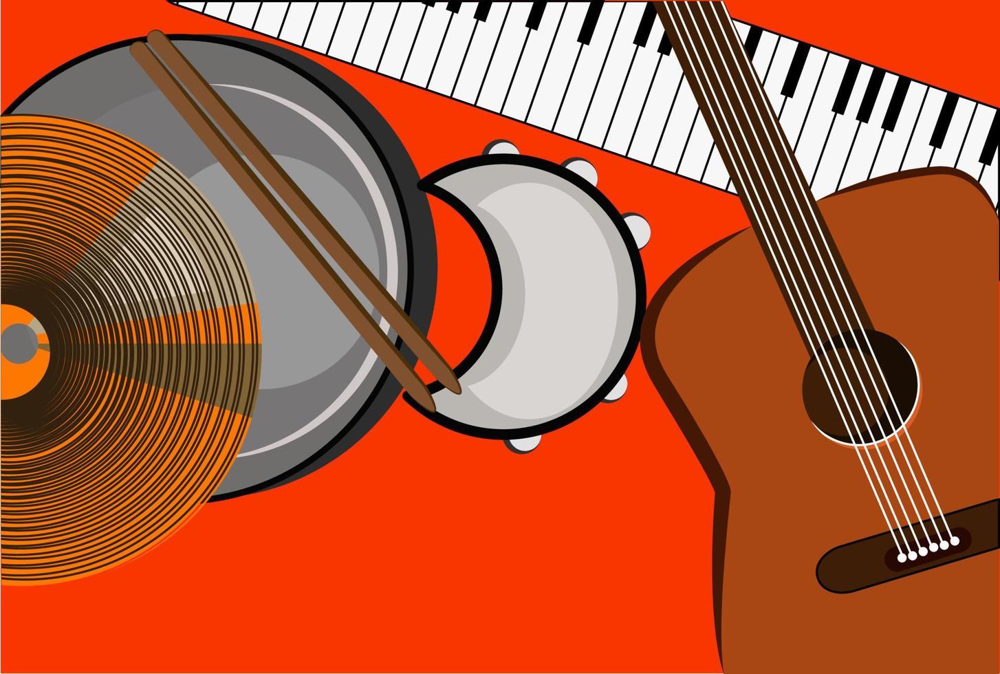 gitarr, illustration, vektor på vit bakgrund.