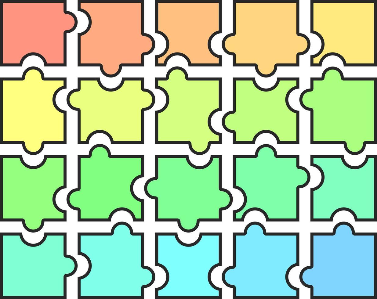 buntes Puzzle, Illustration, auf weißem Hintergrund. vektor