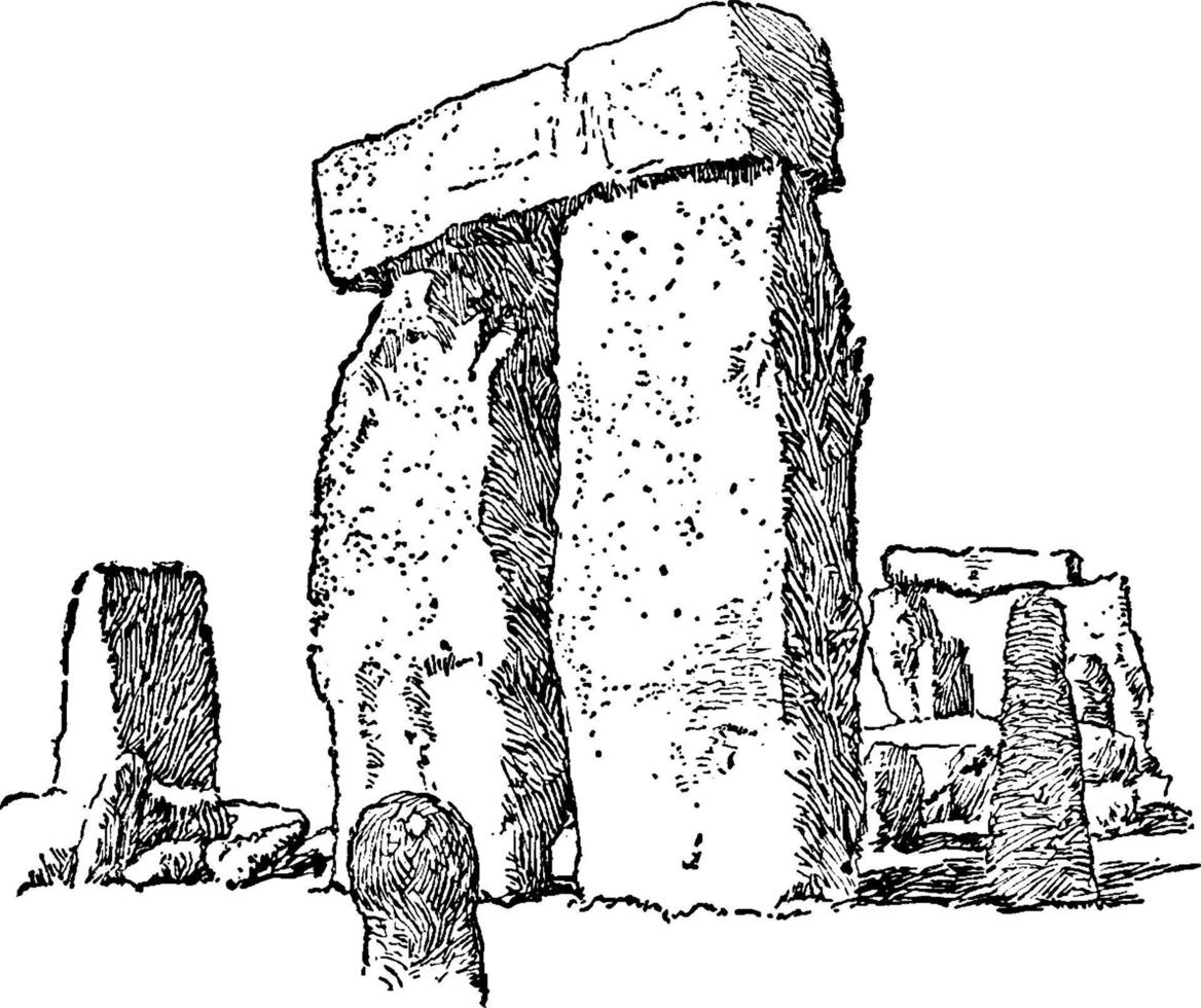 stonehenge, årgång illustration. vektor