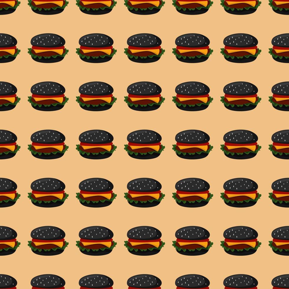 svart burger mönster, illustration, vektor på vit bakgrund