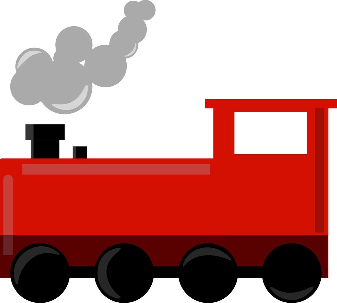 Dampflokomotive, Illustration, Vektor auf weißem Hintergrund.