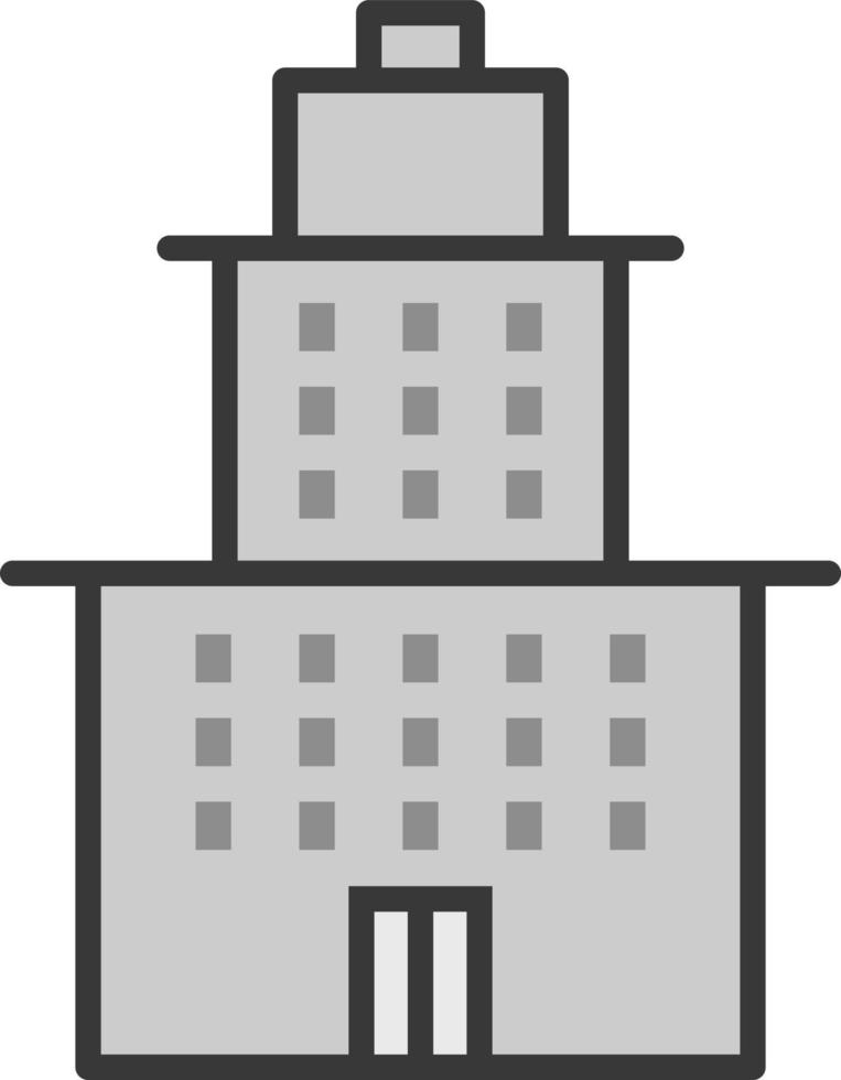 graues Museumsgebäude, Illustration, auf weißem Hintergrund. vektor