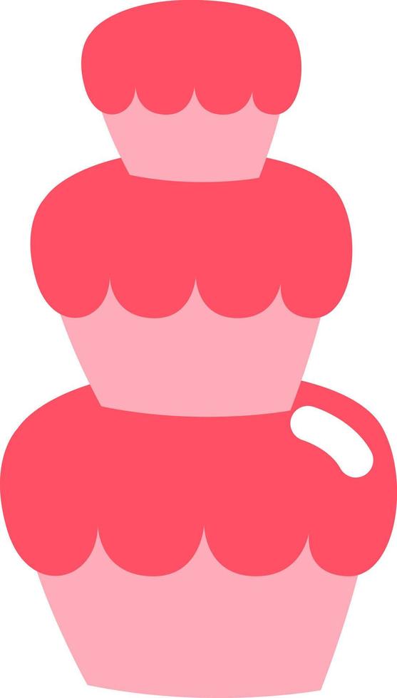 Großer rosa Kuchen, Illustration, Vektor auf weißem Hintergrund.