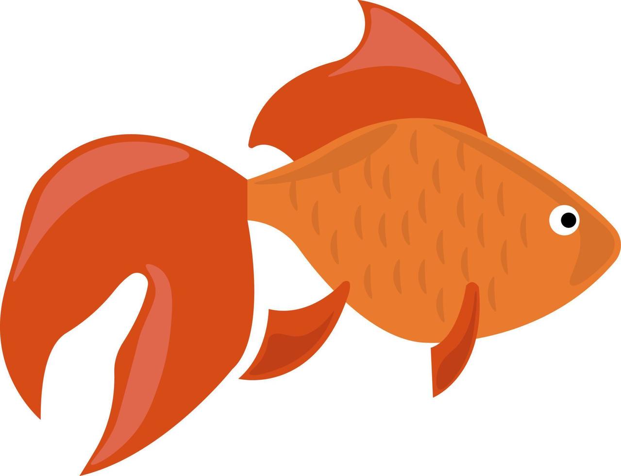 goldener Fisch, Illustration, Vektor auf weißem Hintergrund.