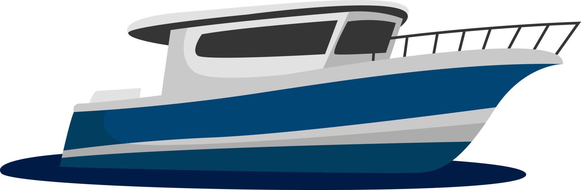 blaues Boot, Illustration, Vektor auf weißem Hintergrund