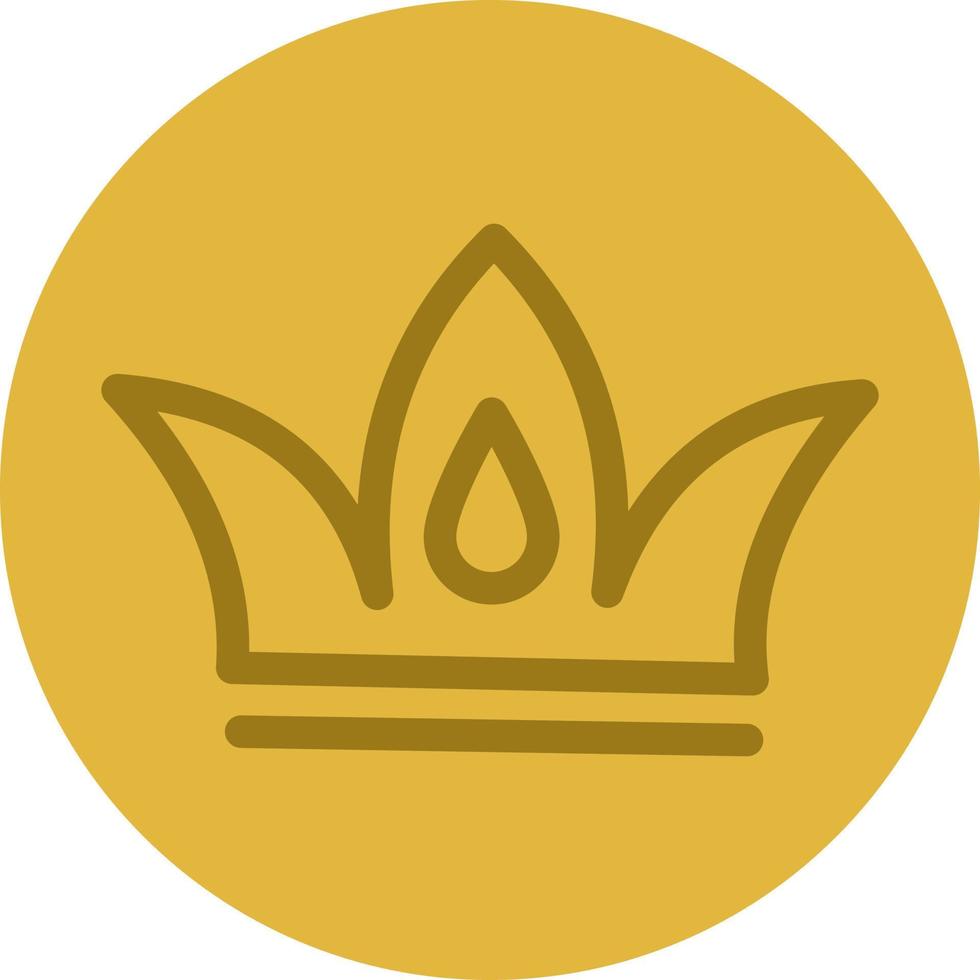 alte goldene Krone, Symbolabbildung, Vektor auf weißem Hintergrund