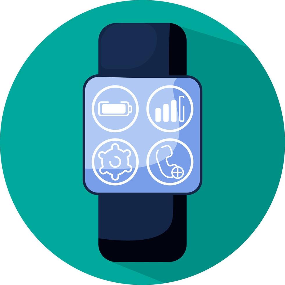 schwarze Smartwatch, Illustration, Vektor, auf weißem Hintergrund. vektor