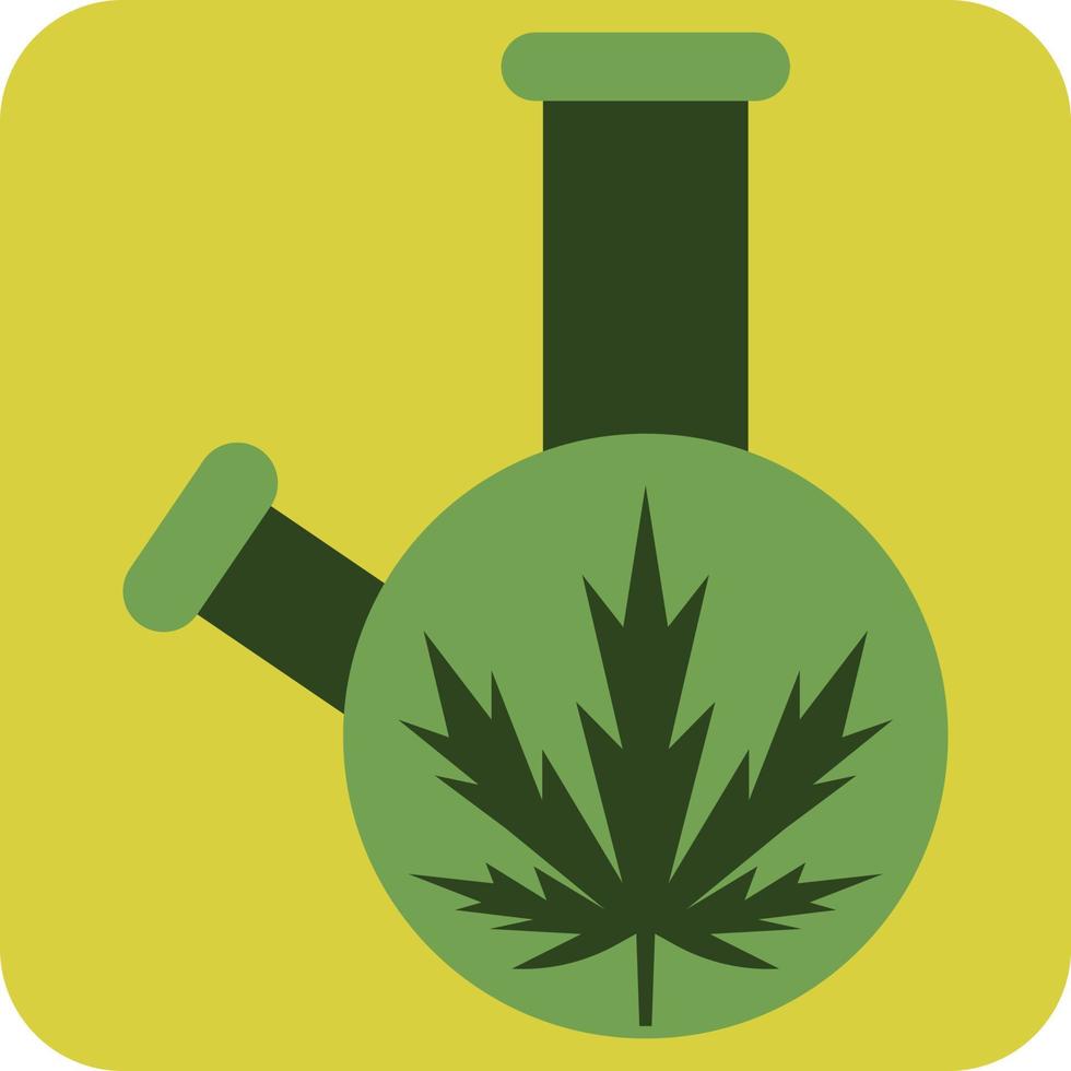cannabis bong, illustration, vektor på en vit bakgrund.