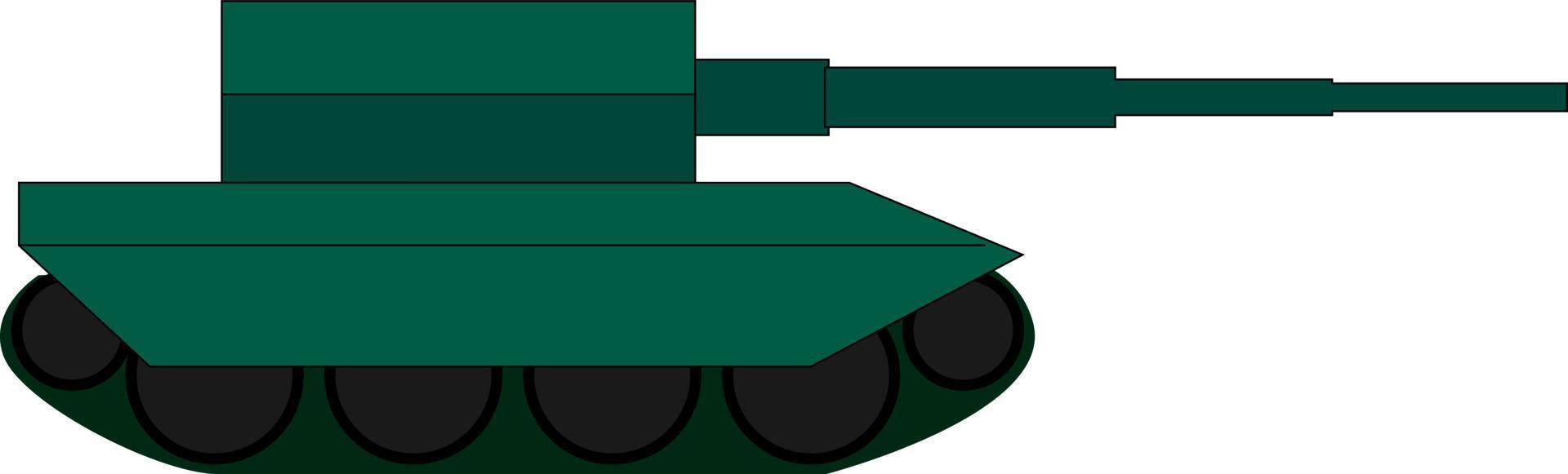 grüner Tank, Illustration, Vektor auf weißem Hintergrund.