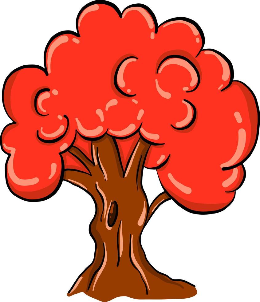 röd träd , illustration, vektor på vit bakgrund