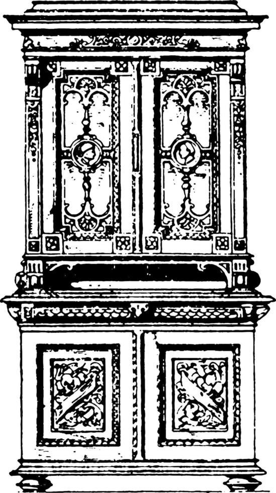 modern skåp, årgång illustration. vektor