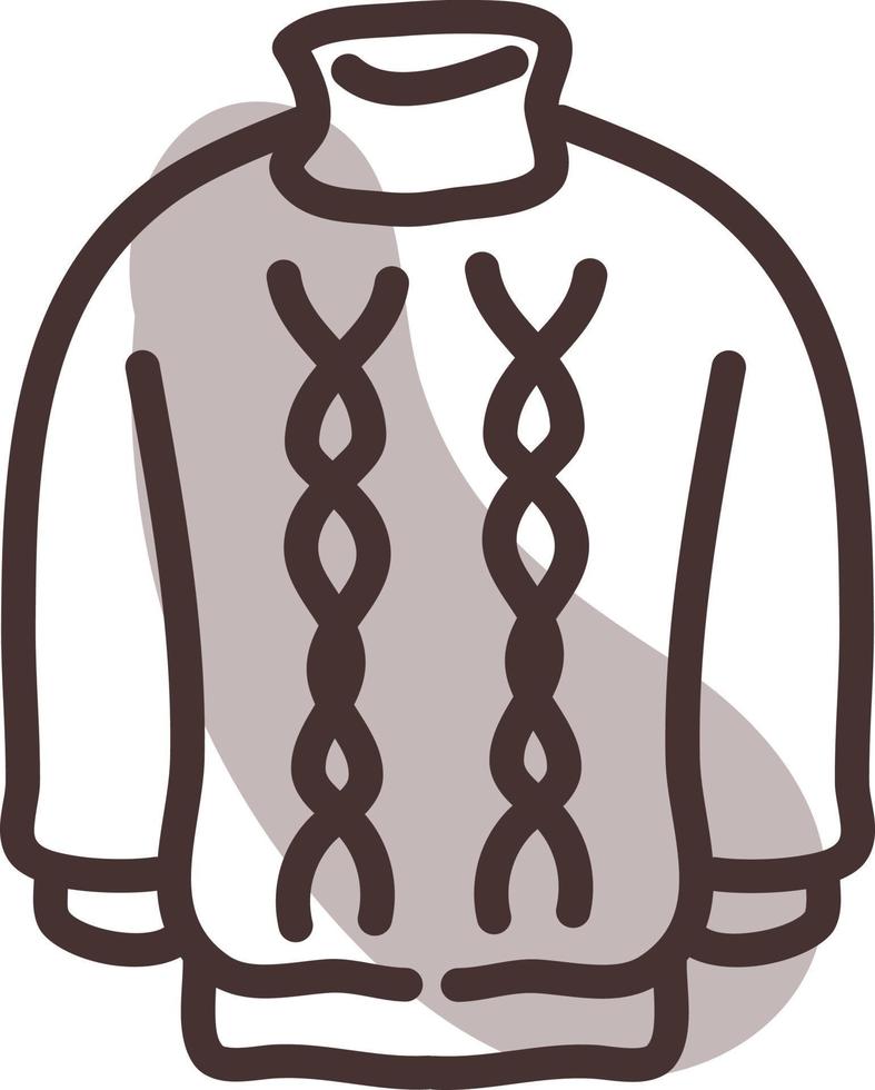 brauner alter Pullover, Illustration, Vektor auf weißem Hintergrund.