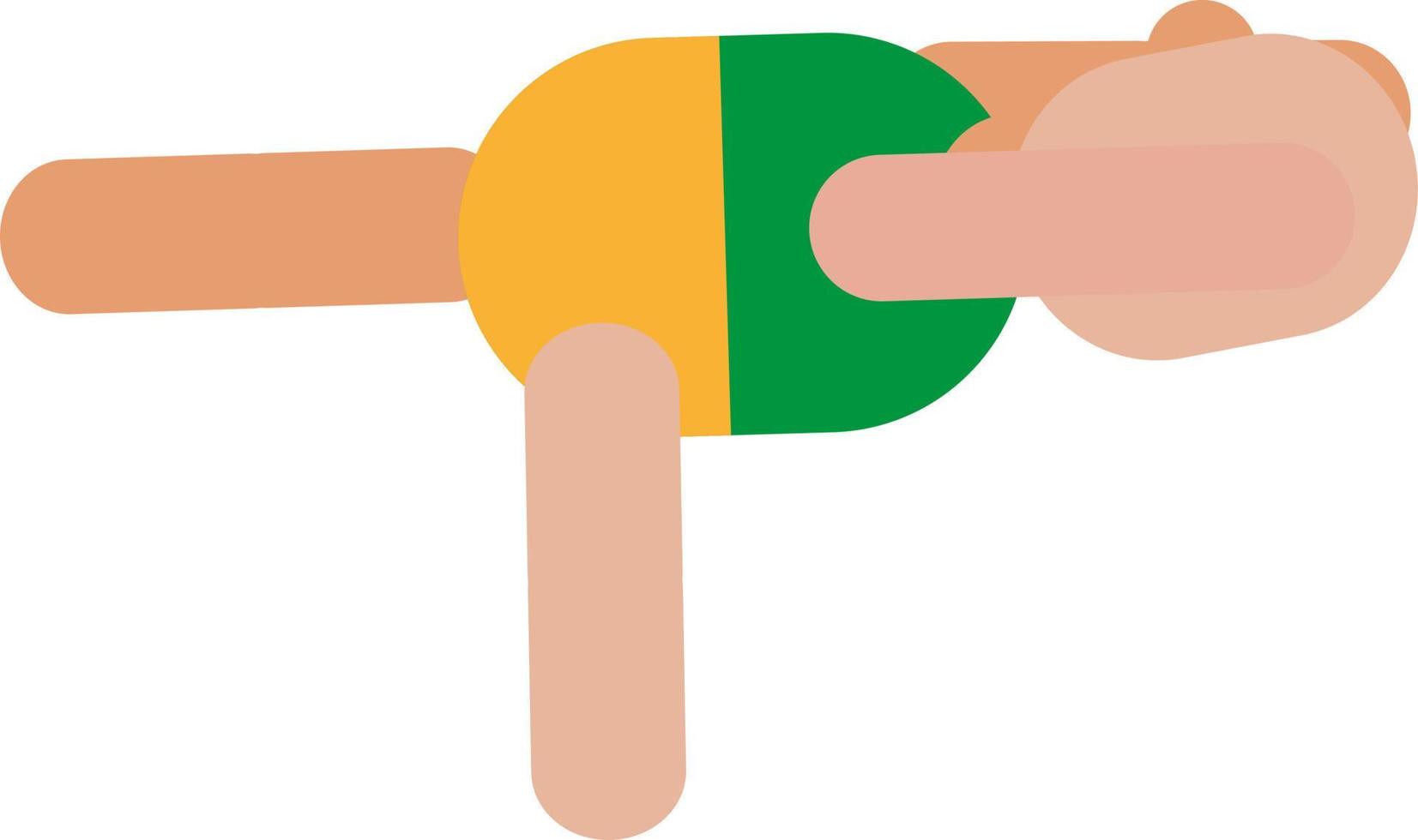 Gymnastik-Dehnübung, Illustration, Vektor auf weißem Hintergrund.