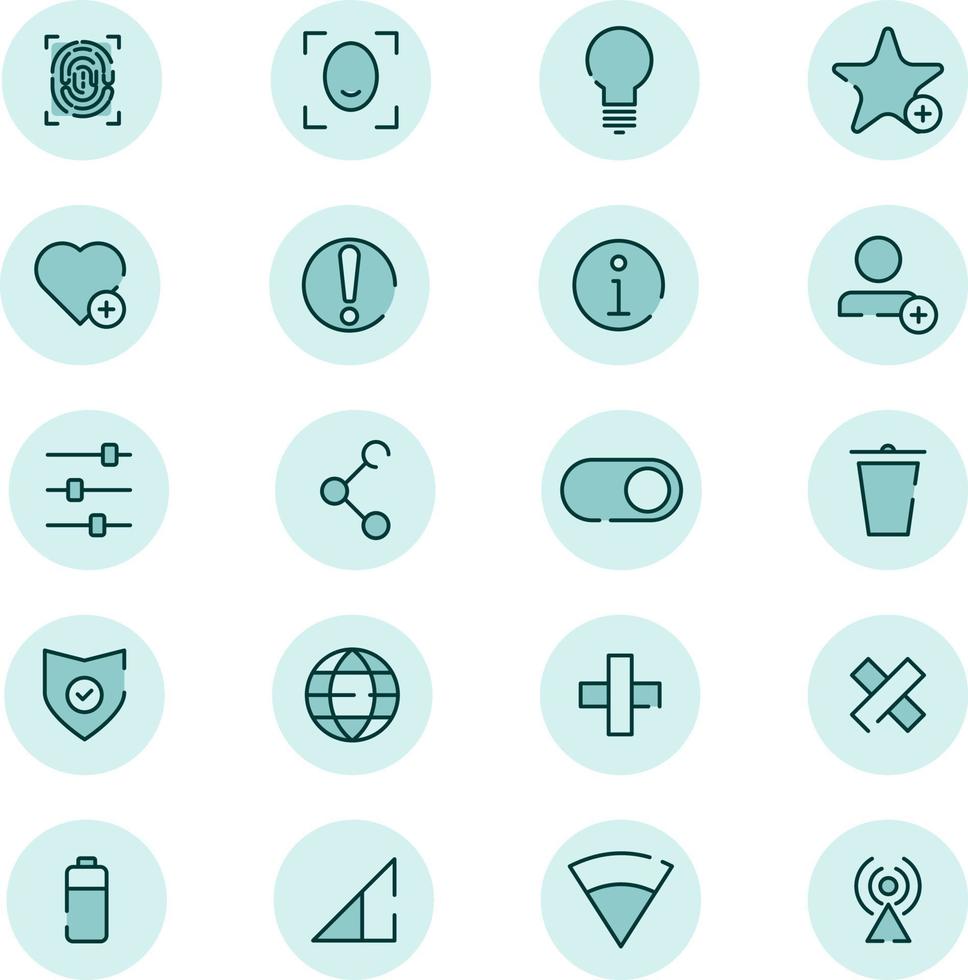 Web Icon Set Pack, Illustration, Vektor auf weißem Hintergrund.