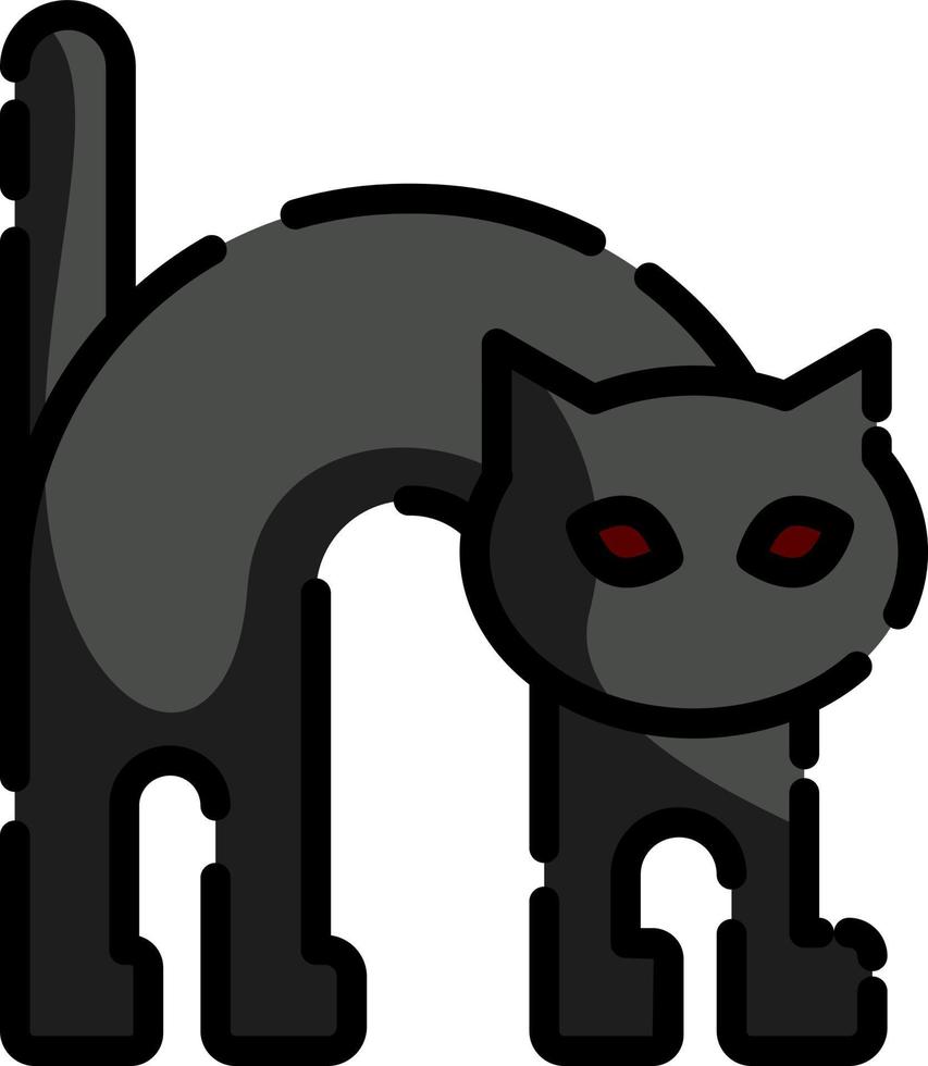 halloween katt, illustration, vektor på en vit bakgrund.