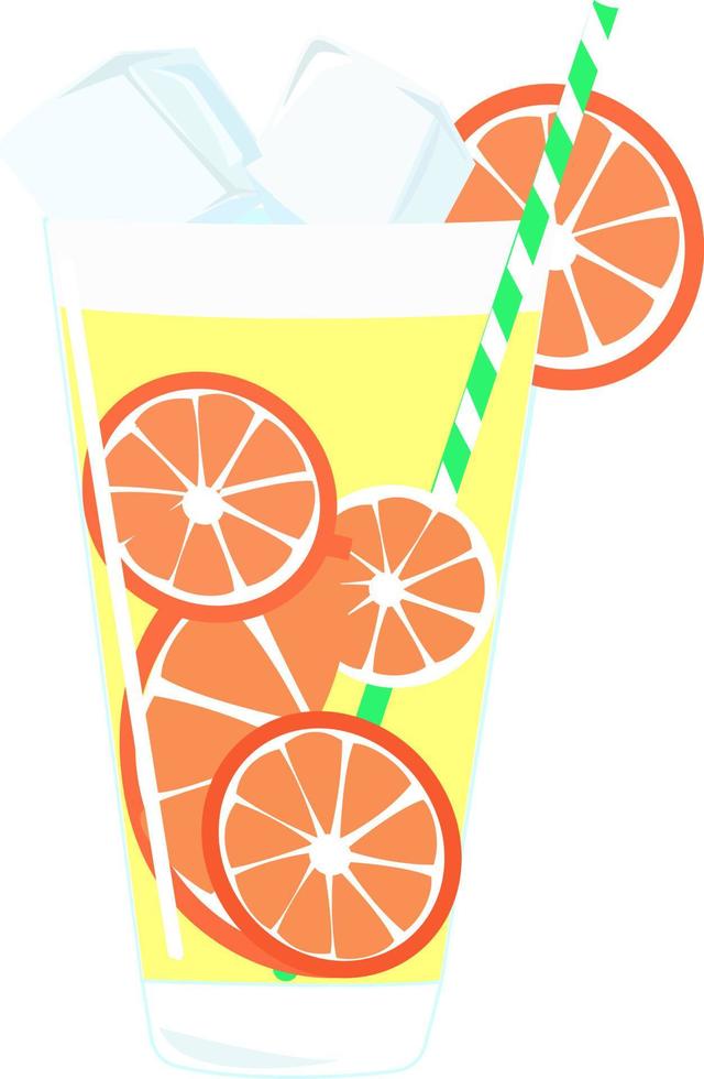 Orangensaft, Illustration, Vektor auf weißem Hintergrund.