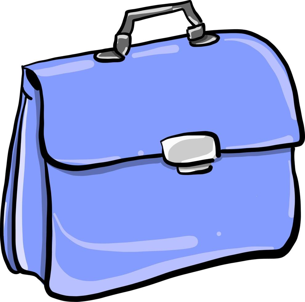 blaue Tasche, Illustration, Vektor auf weißem Hintergrund.