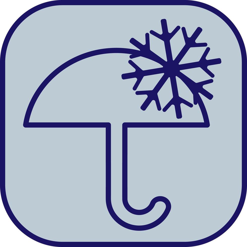 Regenschirm mit Schnee, Illustration, Vektor, auf weißem Hintergrund. vektor