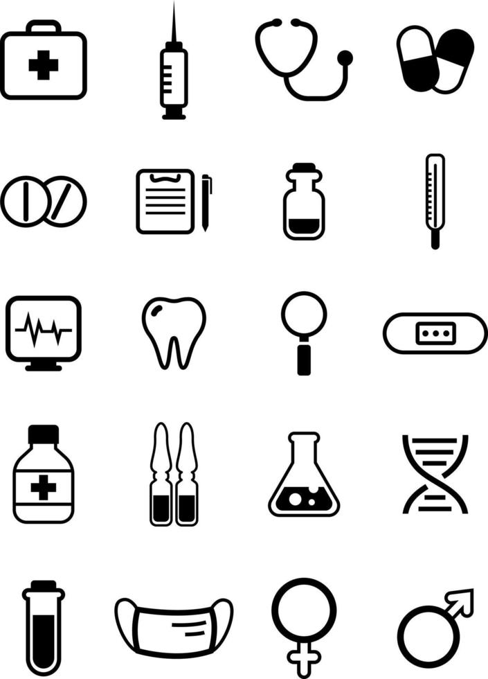 medicinsk utrustning, illustration, vektor på en vit bakgrund