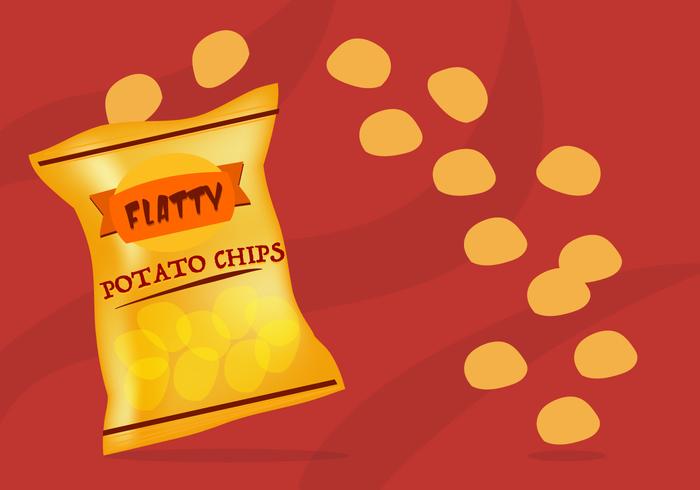 Flache Tüte Chips Free Vector
