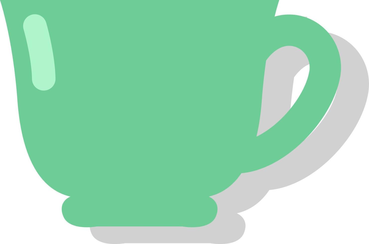 grön kaffe mugg, illustration, vektor på en vit bakgrund