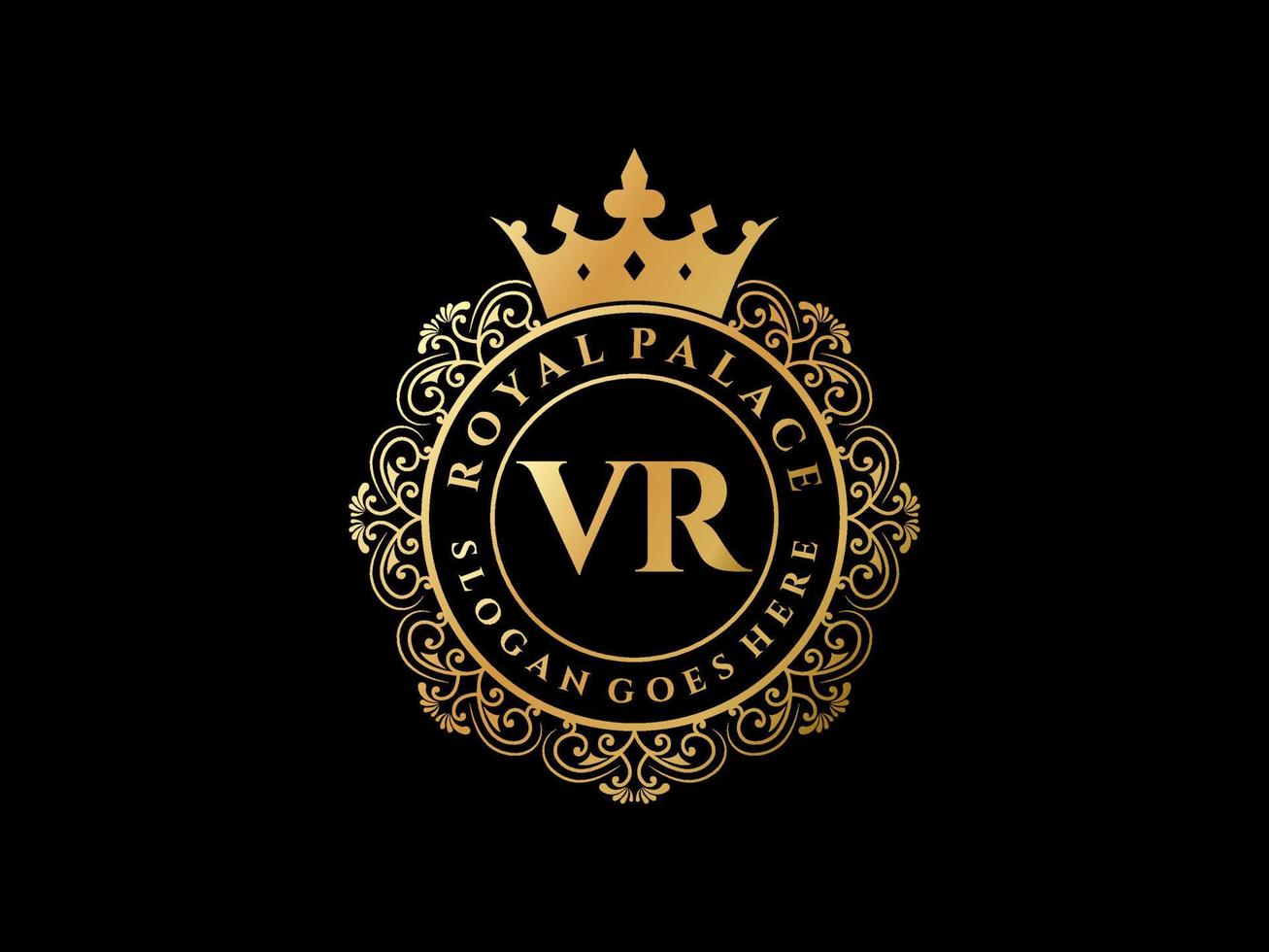 brev vr antik kunglig lyx victorian logotyp med dekorativ ram. vektor