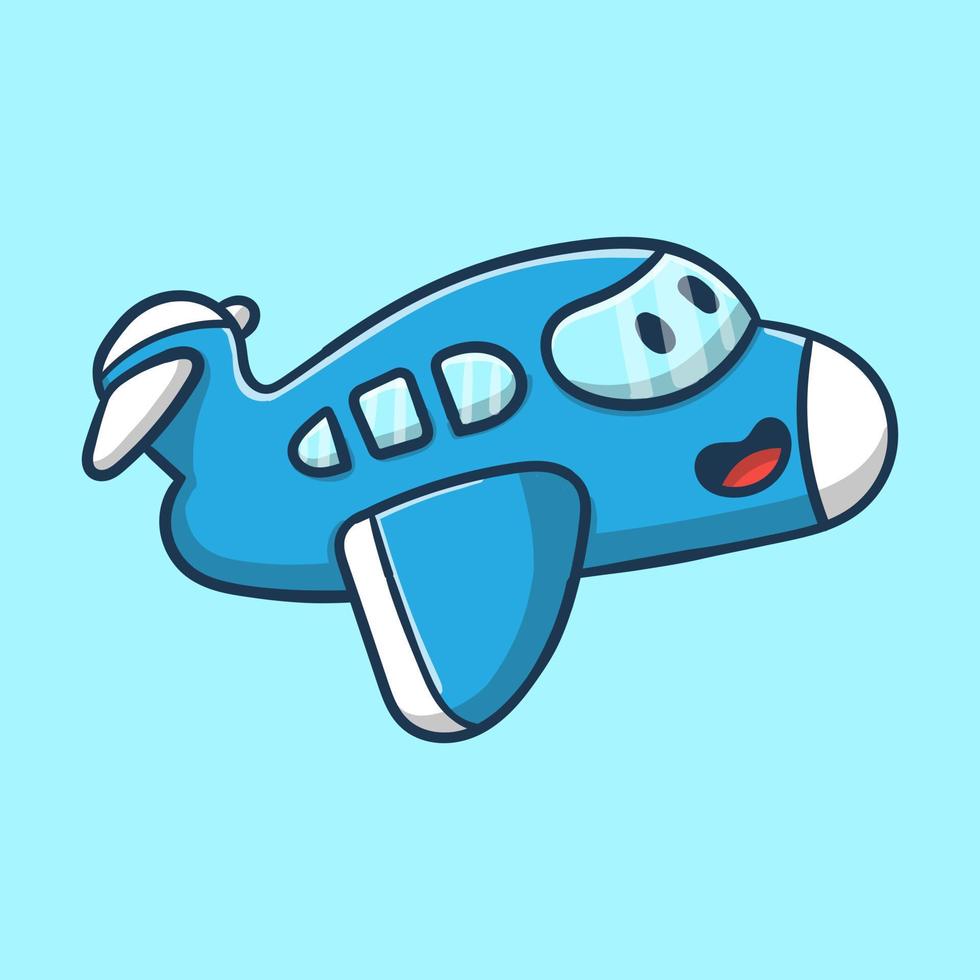 niedliche Cartoon-Flugzeugvektorillustration gut für Aufkleber und Kinderbuch vektor