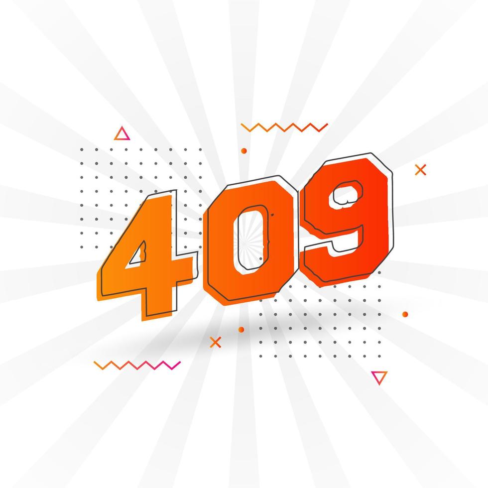 409 siffra vektor font alfabet. siffra 409 med dekorativ element stock vektor