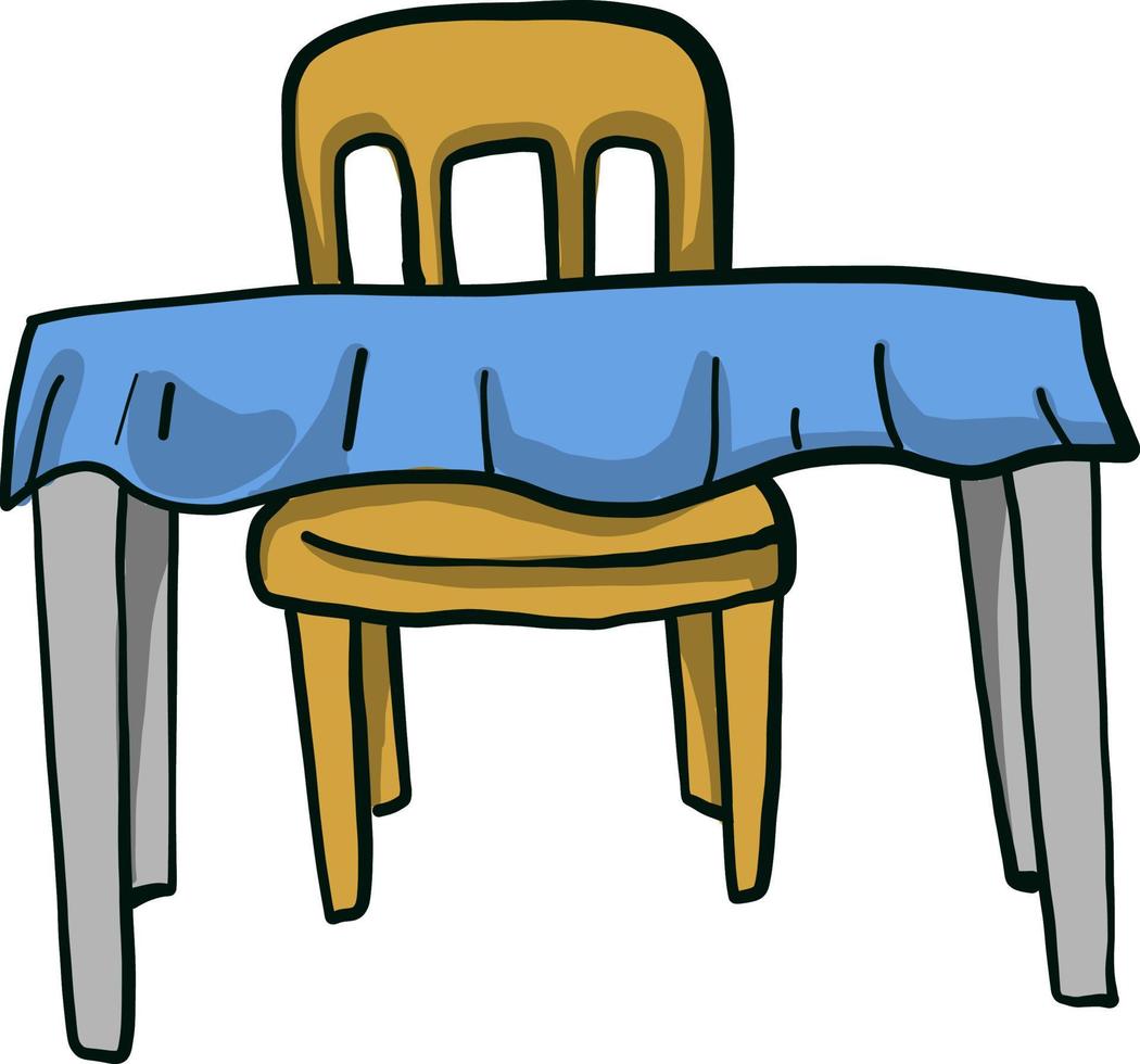 Tisch und Stuhl, Illustration, Vektor auf weißem Hintergrund.