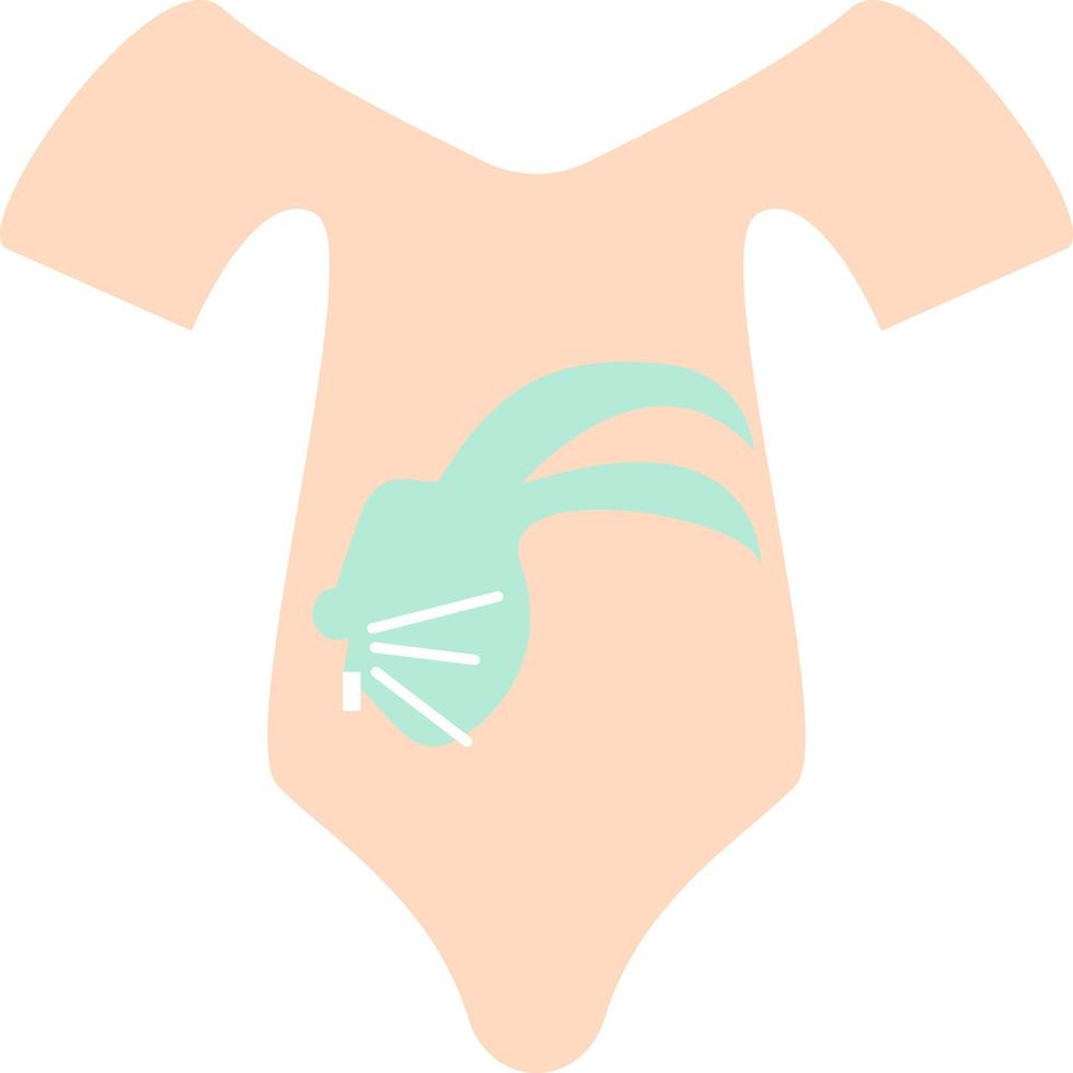 Rosafarbener Babyanzug mit Häschen, Illustration, Vektor, auf weißem Hintergrund. vektor