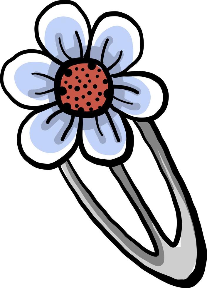 Blumenhaarnadel, Illustration, Vektor auf weißem Hintergrund