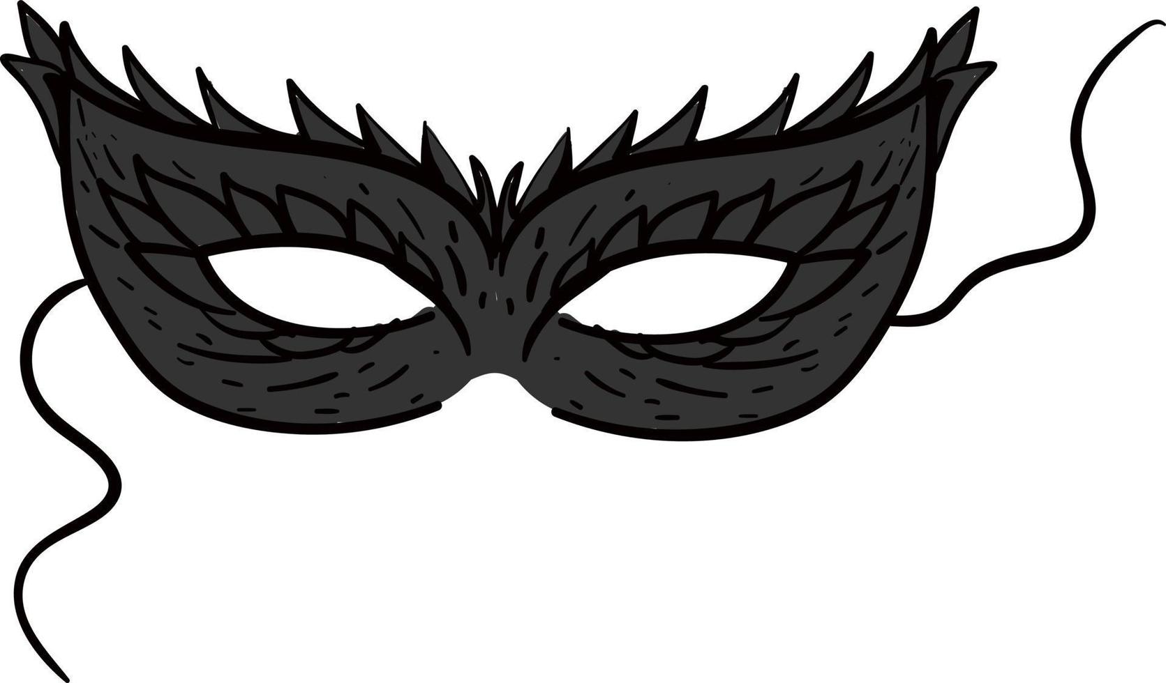 schwarze Maske, Illustration, Vektor auf weißem Hintergrund.