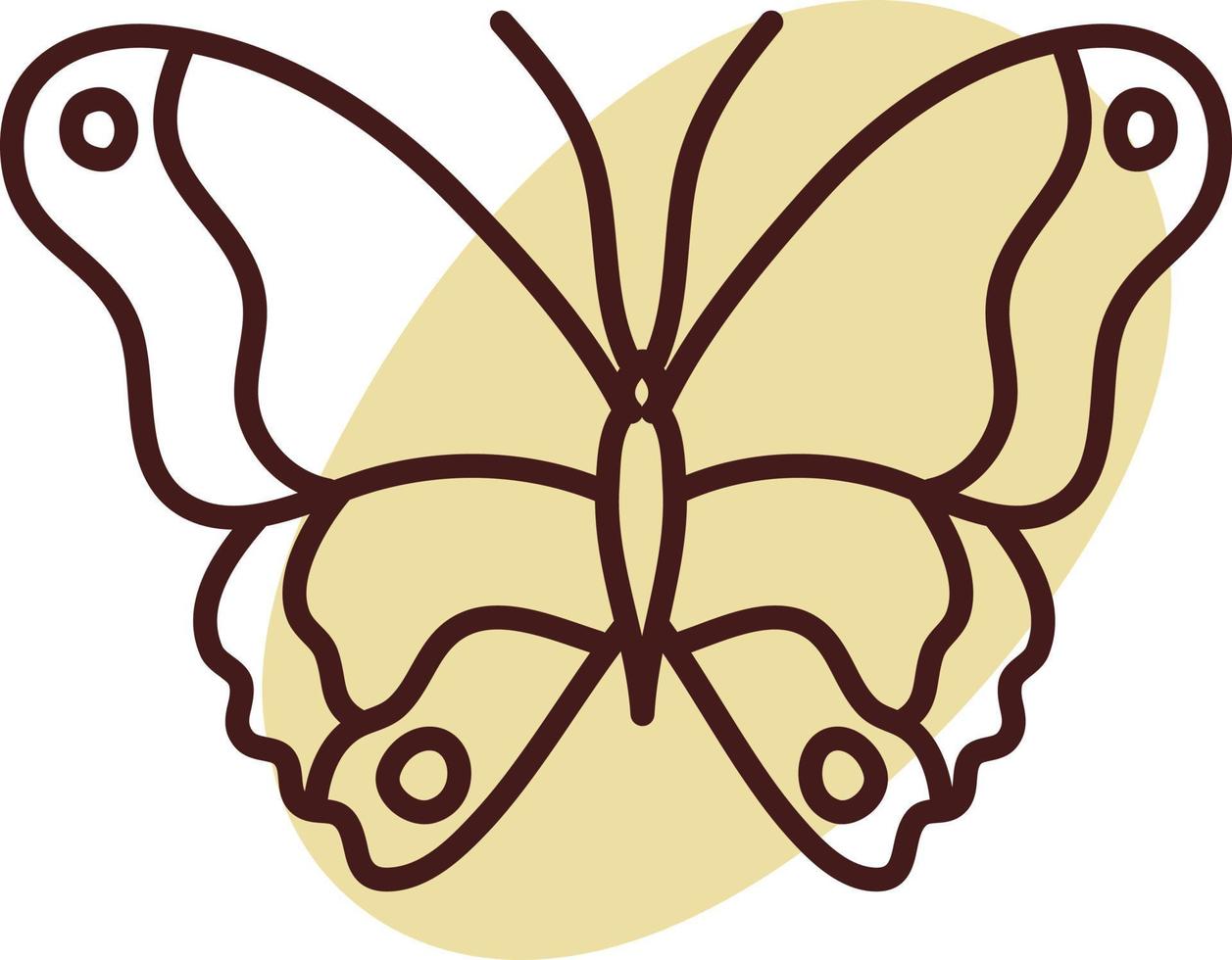 Anmutiger Schmetterling, Illustration, Vektor, auf weißem Hintergrund. vektor