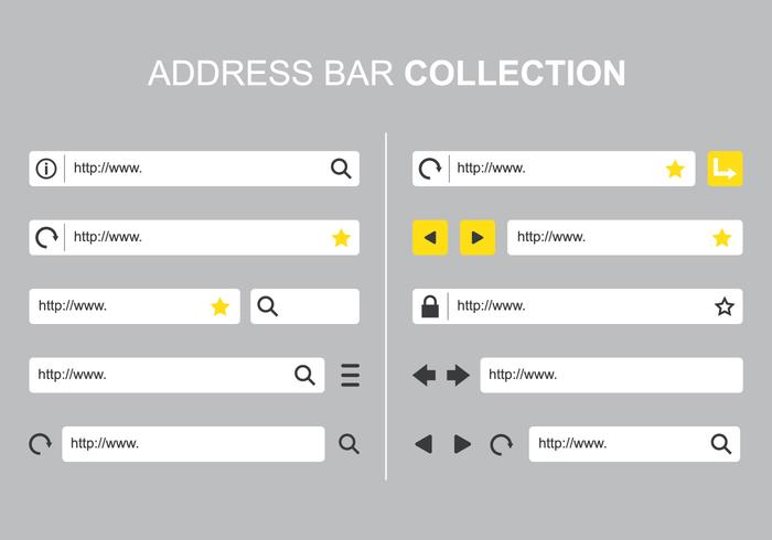 Adress Bar samlingar vektor