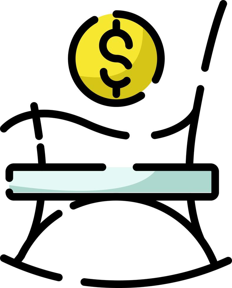 finanzielle Rentenzahlung, Illustration, Vektor auf weißem Hintergrund.