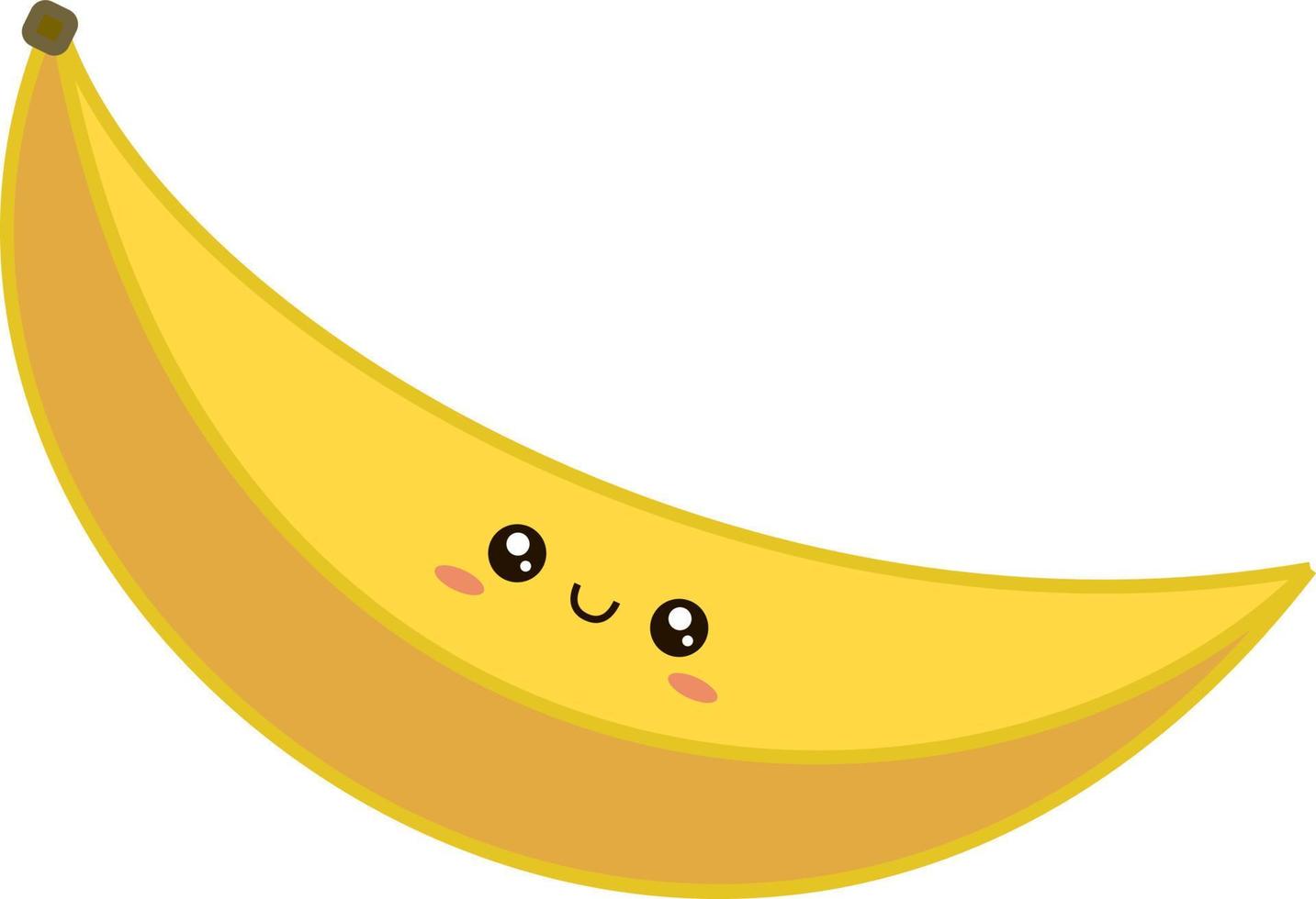 süße Banane, Illustration, Vektor auf weißem Hintergrund.