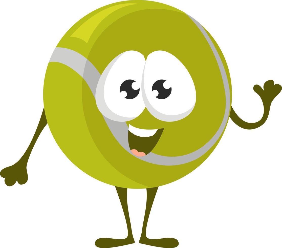 Tennisball, Illustration, Vektor auf weißem Hintergrund.