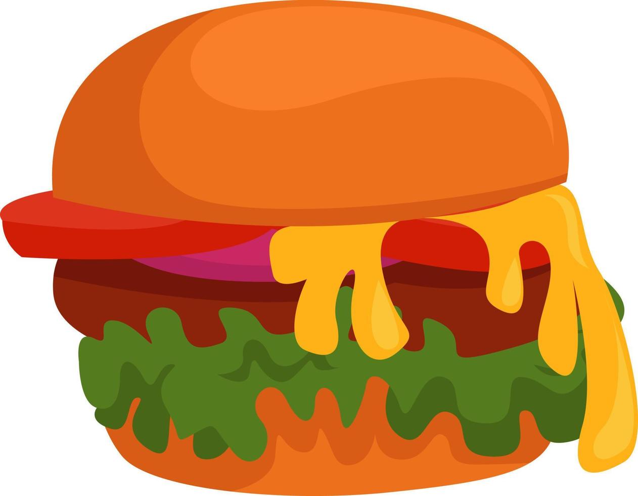 cheesburger, illustration, vektor på vit bakgrund