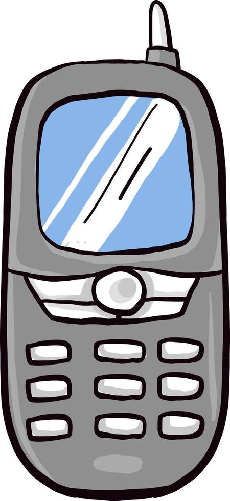 mycket gammal mobil telefon , illustration, vektor på vit bakgrund