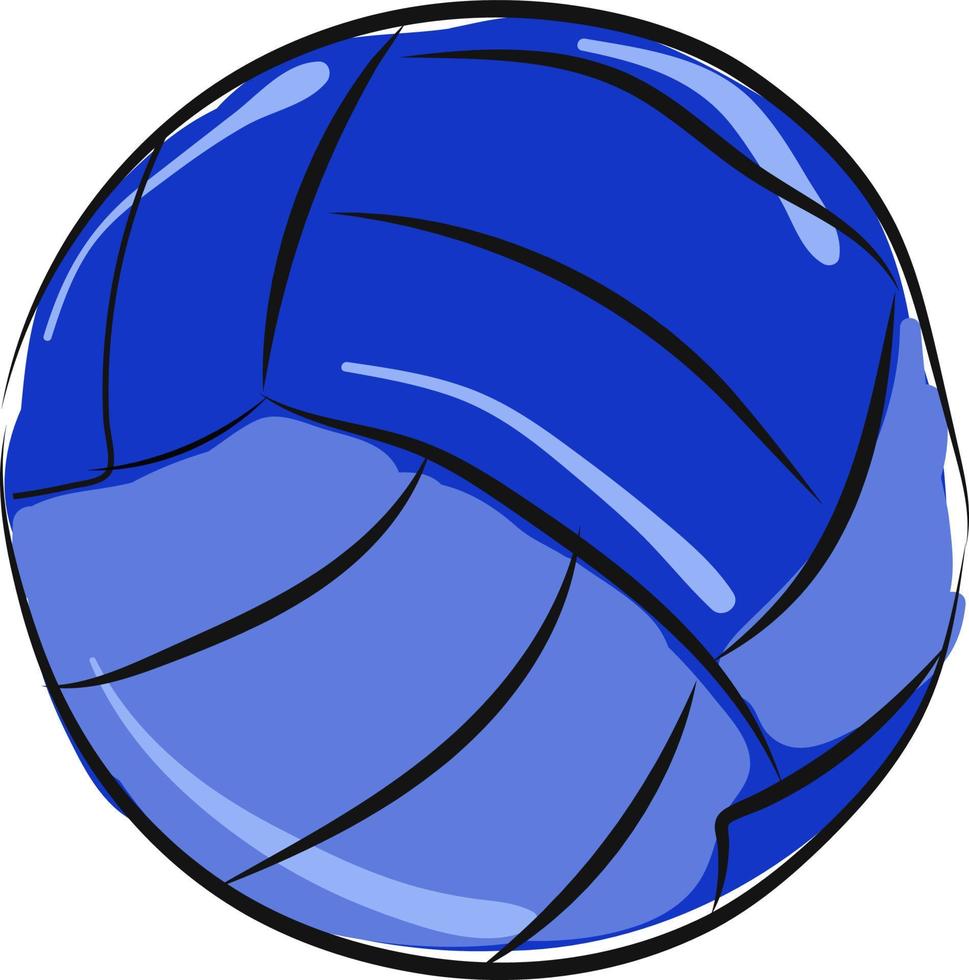 blå volleyboll, illustration, vektor på vit bakgrund.