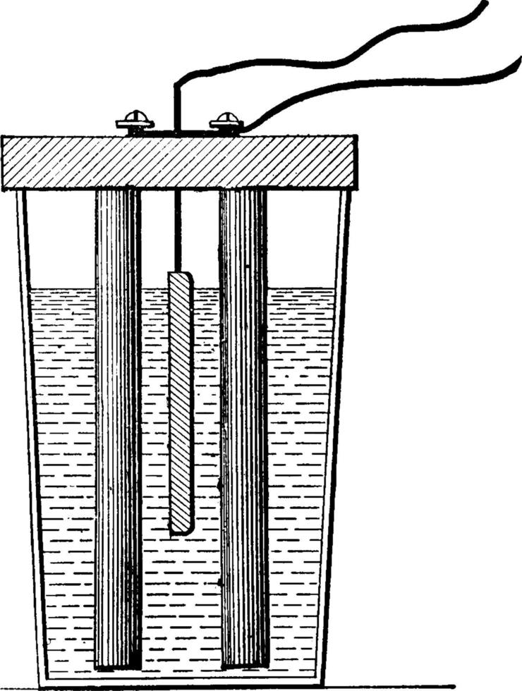 einfache batterie, vintage illustration. vektor