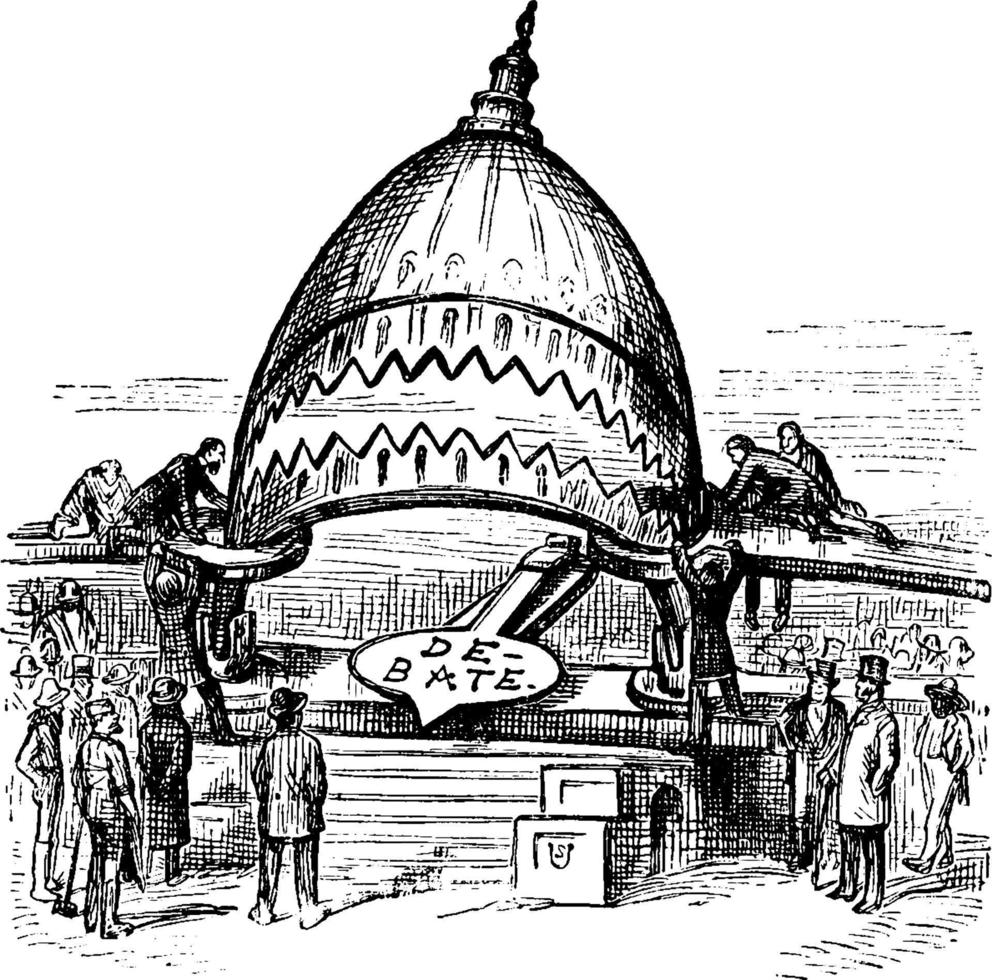 rekonstruera kupol, årgång illustration. vektor