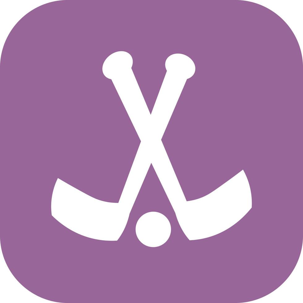 Hockeyschläger und Puck, Symbolabbildung, Vektor auf weißem Hintergrund